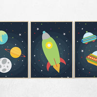 Nursery decor space, space nursery art, boys room decor, rocket nursery, navy nursery decor, outer space nursery, planets nursery, boys room