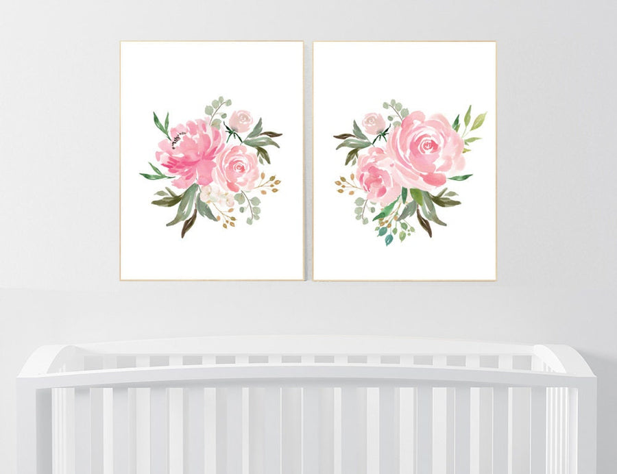 Nursery decor girl pink roses, nursery decor girl flower, girls room decor flowers, pink nursery decor, nursery decor pink flowers, pink