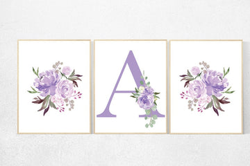 Purple flower nursery decor, Nursery decor girl purple, nursery decor girl flower, lavender nursery, lilac nursery, girls room decor purple
