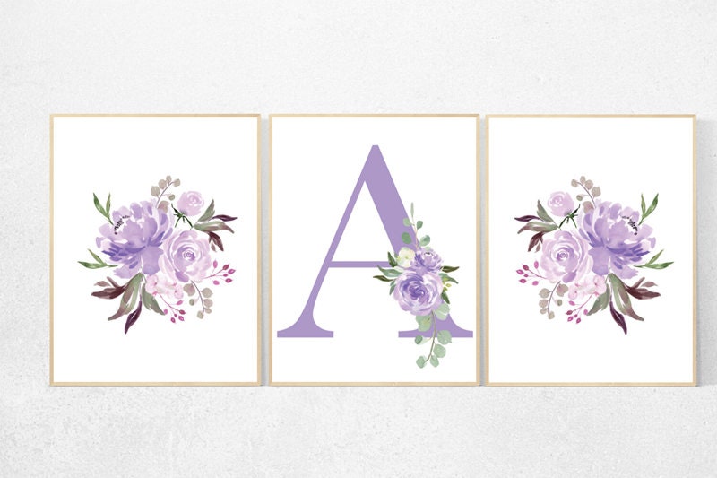 Purple flower nursery decor, Nursery decor girl purple, nursery decor girl flower, lavender nursery, lilac nursery, girls room decor purple