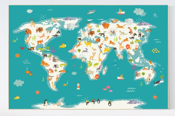 Animal world map, animal map nursery, Animals map, animal map of the world, gender neutral nursery, animals of the world, Nursery world map