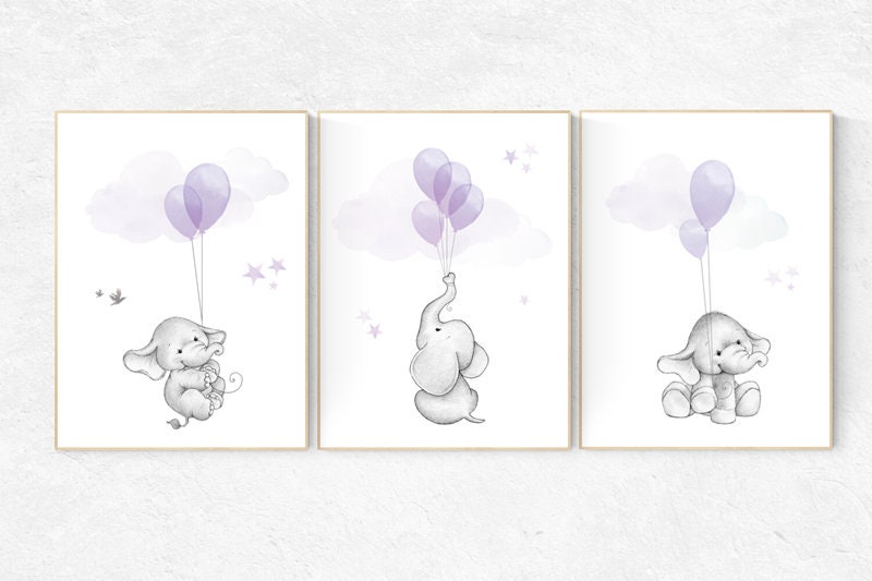 nursery decor girl purple, nursery decor girl lavender and gray, lavender and gray, nursery decor elephant, elephant nursery, lilac nursery