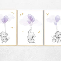 Elephant nursery decor girl, nursery decor girl purple, nursery decor elephant, nursery decor girl lavender and gray, lilac nursery decor