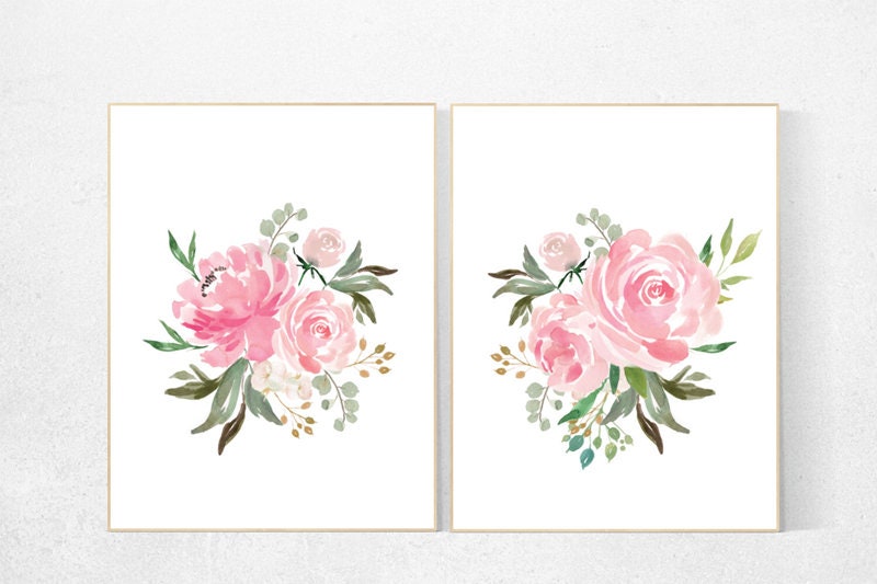 Nursery decor girl pink roses, nursery decor girl flower, girls room decor flowers, pink nursery decor, nursery decor pink flowers, pink