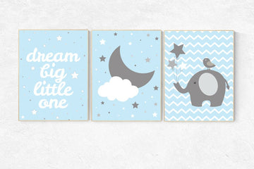 Dream Big little one,  Blue Nursery Decor, Boy Nursery Decor, Nursery Print, Baby Boy, Playroom decor, Baby Boy Wall Art, Toddler Boy decor