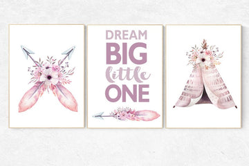 Nursery decor girl boho, nursery decor girl floral, nursery decor girl purple, woodland nursery, adventure nursery, lilac nursery, lavender