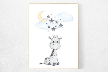Nursery decor animals, Woodland animals nursery decor, giraffe nursery art, nursery decor giraffe, nursery decor neutral, gender neutral
