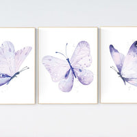 Nursery decor girl butterfly, nursery decor purple, nursery decor girl lilac, Butterfly Nursery Art, Girl Nursery Art, Butterfly Wall Art