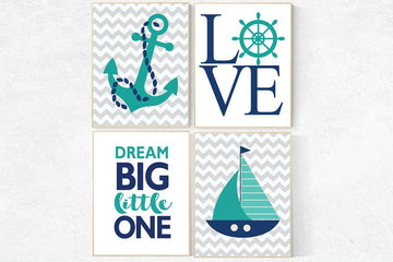 Nautical boy nursery, nursery decor boy nautical baby room, navy nursery, teal nursery, nautical nursery wall decor, navy and teal nursery