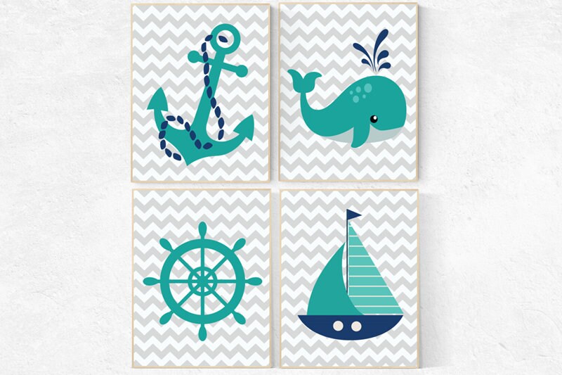 Nursery decor boy nautical, nautical decor nursery, nursery wall art nautical, navy nursery, navy and teal, navy teal nursery, boys room