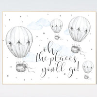 nursery decor neutral, Nursery decor hot air balloon, gray nursery decor, gray nursery wall art, hot air balloon nursery, gender neutral