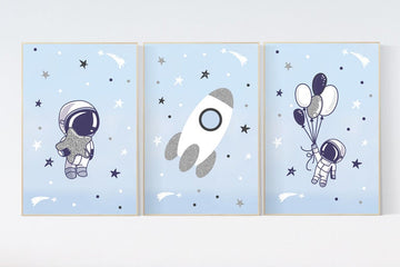 Nursery decor boy space, space poster for kids, space nursery wall art, boys room decor space, planets nursery print, astronaut nursery