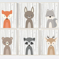 Nursery decor animals, nursery decor girl woodland, nursery decor boy woodland, woodland animals print, woodland nursery wall art, safari