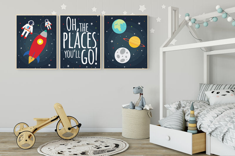 Space nursery decor, Oh the places you&