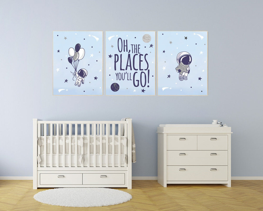 Nursery decor boy space, space poster for kids, space nursery wall art, boys room decor space, planets nursery print, astronaut nursery