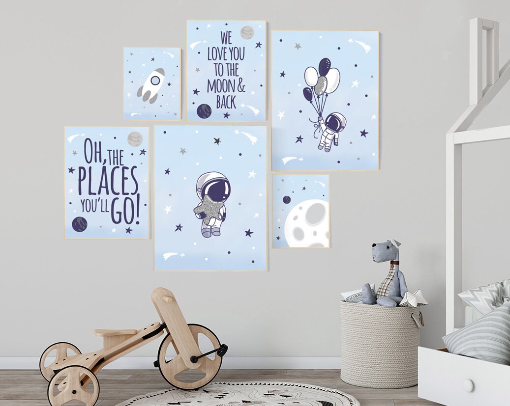 Nursery decor boy space, space theme nursery, Space nursery decor, space nursery wall art, astronaut print kids, space poster for kids