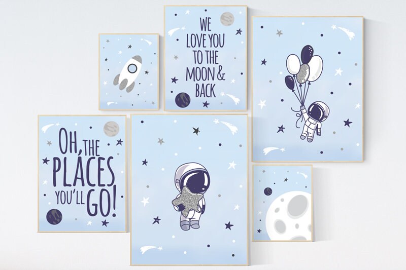 Nursery decor boy space, space theme nursery, Space nursery decor, space nursery wall art, astronaut print kids, space poster for kids