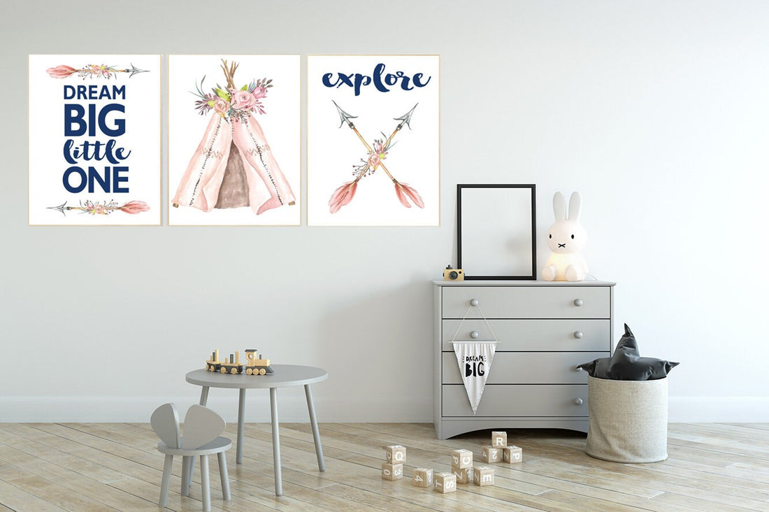 Nursery decor girl boho, nursery decor girl flower, Nursery decor flower, nursery decor girl purple, boho nursery print, rustic, blush navy