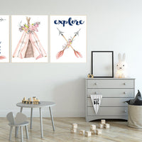 Nursery decor girl boho, nursery decor girl flower, Nursery decor flower, nursery decor girl purple, boho nursery print, rustic, blush navy