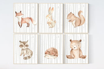 Nursery decor woodland, nursery decor animals. Woodland Nursery Wall Art, Woodland nursery art, nursery decor neutral, Woodland Print Set