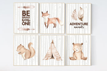 Nursery decor woodland, nursery wall art woodland animals, nursery decor neutral, gender neutral, Woodland nursery, Animal nursery print set