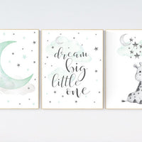 Giraffe nursery decor, Nursery decor girl giraffe, mint nursery decor, gender neutral, nursery wall art quotes, neutral nursery prints