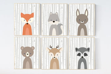 Nursery decor boy woodland, woodland animals nursery wall art, nursery decor girl woodland, nursery prints woodland, animal prints