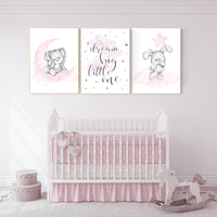 Bunny print nursery, Nursery decor girl bunny, bunny print set, pink and gray nursery, rabbit nursery decor, girl nursery, bunny art