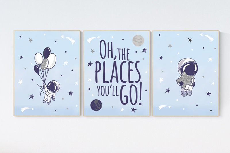 Nursery decor boy space, space poster for kids, space nursery wall art, boys room decor space, planets nursery print, astronaut nursery