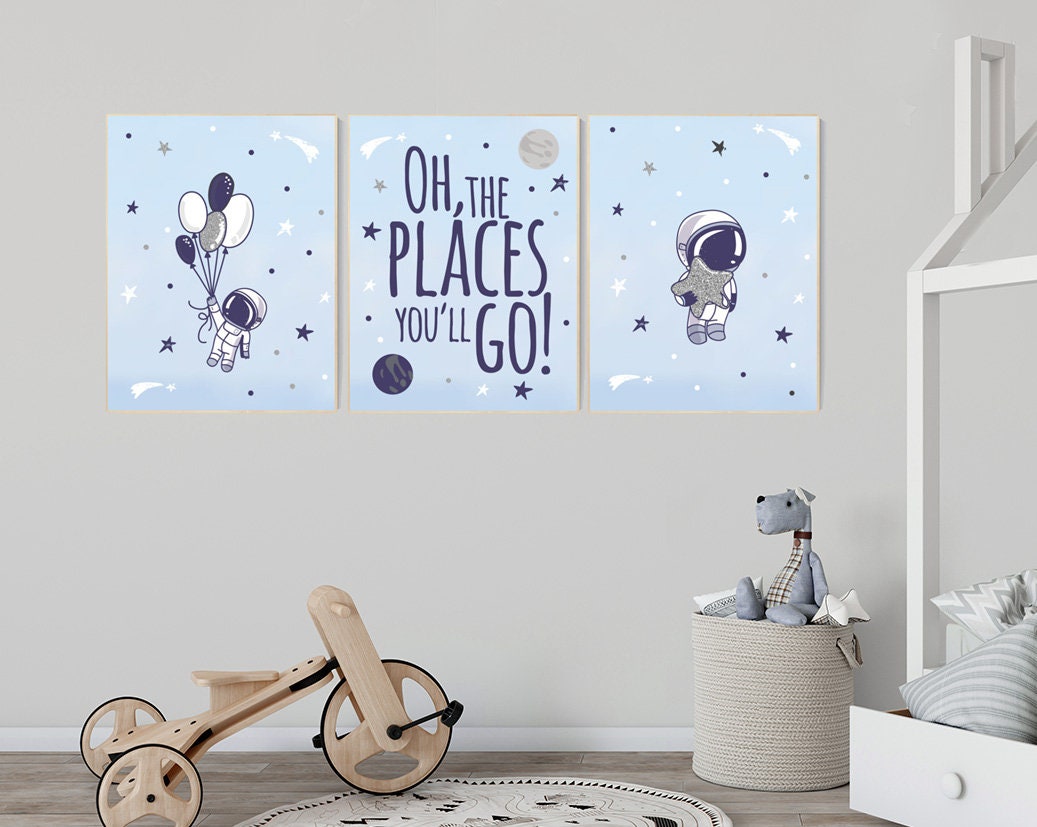 Nursery decor boy space, space poster for kids, space nursery wall art, boys room decor space, planets nursery print, astronaut nursery