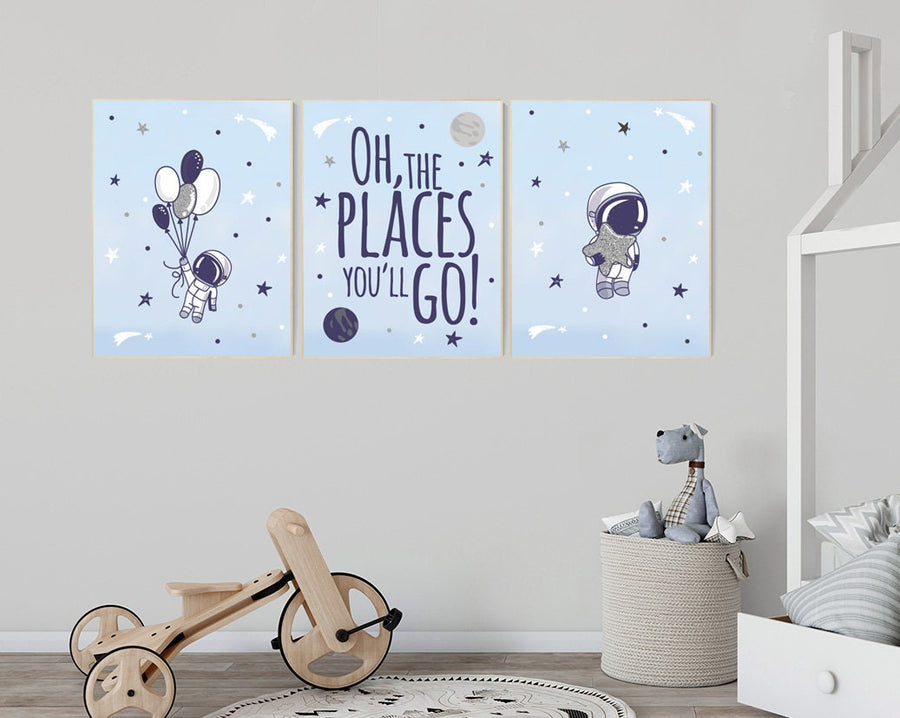 Nursery decor boy space, space poster for kids, space nursery wall art, boys room decor space, planets nursery print, astronaut nursery