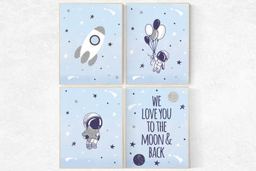 Nursery decor boy space, to the moon and back, space nursery wall art, nursery ideas boys, Space nursery decor, space theme, space nursery