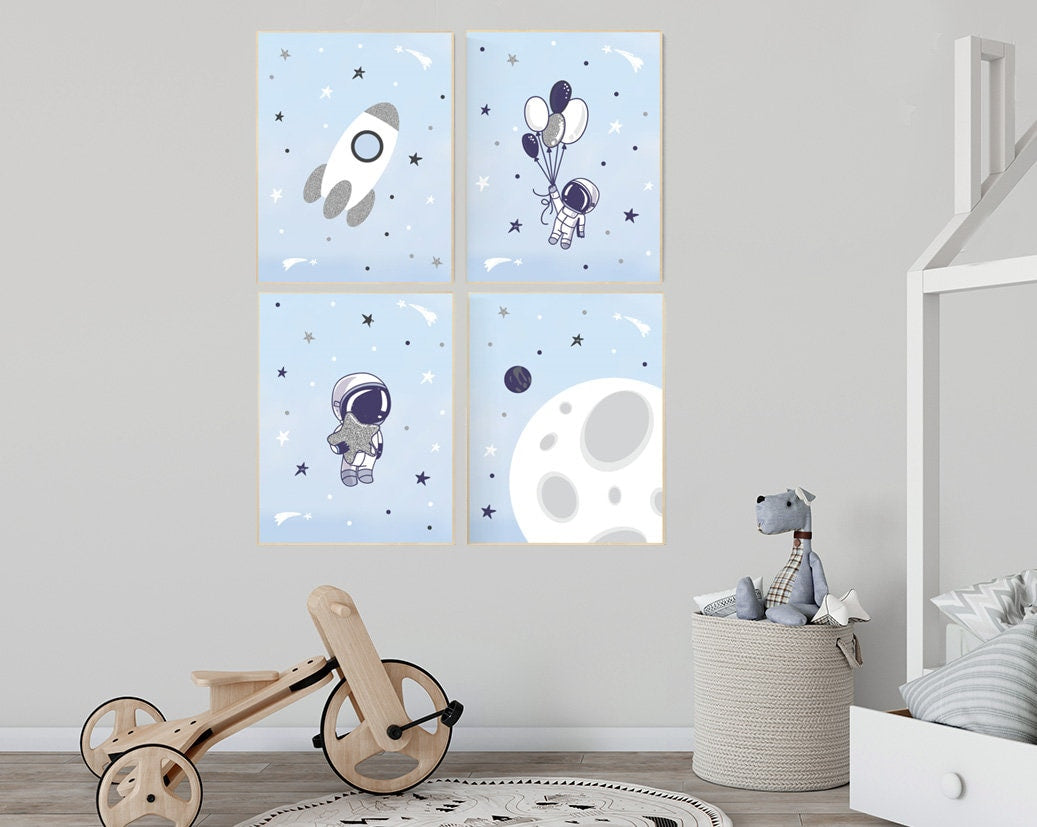 Nursery decor boy space, Space nursery decor, space nursery wall art, Nursery wall art space, astronaut print kids, space theme nursery