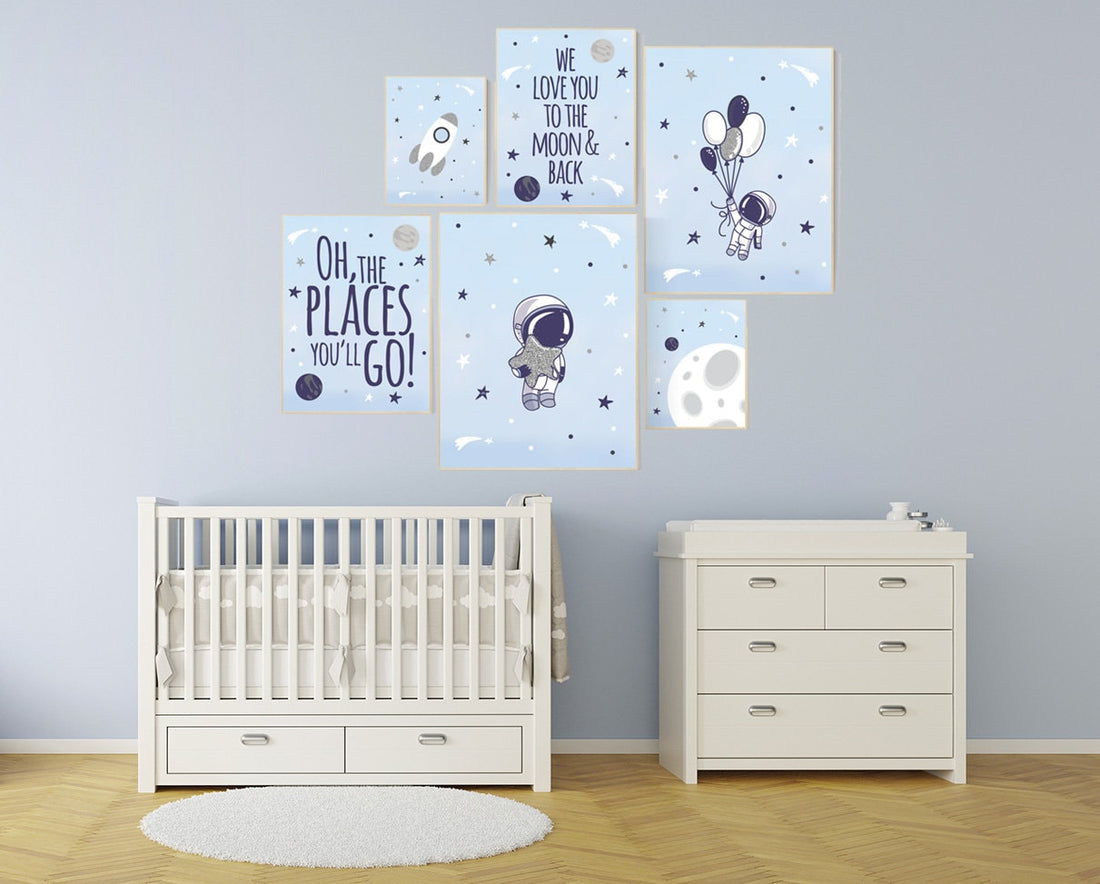 Nursery decor boy space, space theme nursery, Space nursery decor, space nursery wall art, astronaut print kids, space poster for kids