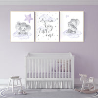 Nursery decor girl purple, nursery decor girl elephant, Girls room decor purple, moon and stars, lavender, star nursery, lilac nursery decor