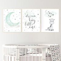 Giraffe nursery decor, Nursery decor girl giraffe, mint nursery decor, gender neutral, nursery wall art quotes, neutral nursery prints