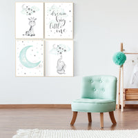 Nursery decor elephant, Mint nursery decor, gender neutral, nursery wall art quotes, Giraffe nursery decor, Nursery decor girl giraffe
