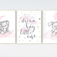 Bunny print nursery, Nursery decor girl bunny, bunny print set, pink and gray nursery, rabbit nursery decor, girl nursery, bunny art