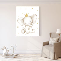 elephant nursery wall art, gold nursery decor, girls room decor, gold print for nursery, gold nursery, elephant family, elephant wall art