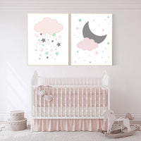 Pink mint nursery decor,  baby girl, coral mint nursery art, baby girl nursery decor, girl nursery decor. pink mint , Dream Big little one