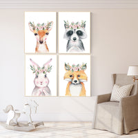 Nursery decor girl woodland, nursery decor animals, nursery decor boy woodland, baby room decor animals, nursery decor girl flower