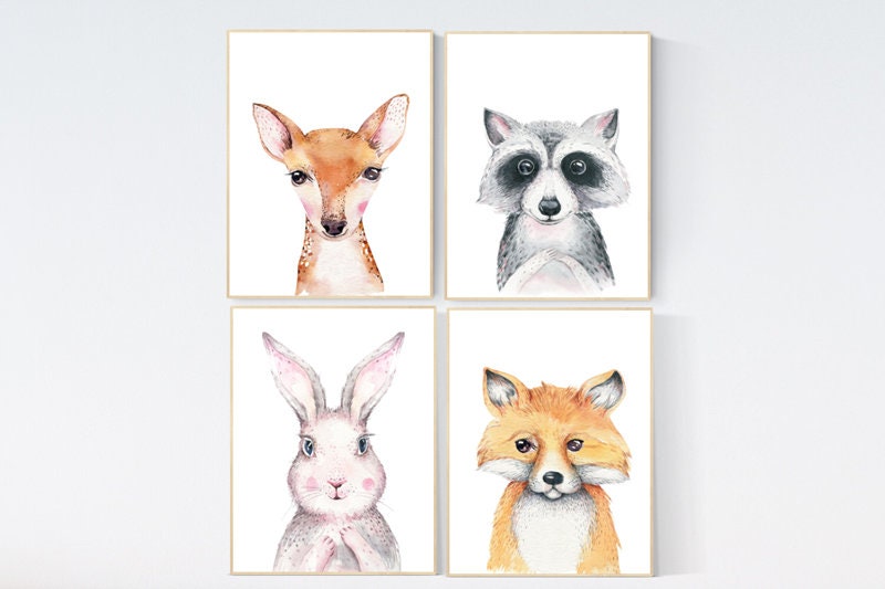 Woodland nursery decor, Baby Animal Nursery Art, Woodland Nursery Decor, Nursery Art, Nursery Prints Nursery Wall Art Woodland Animal Prints