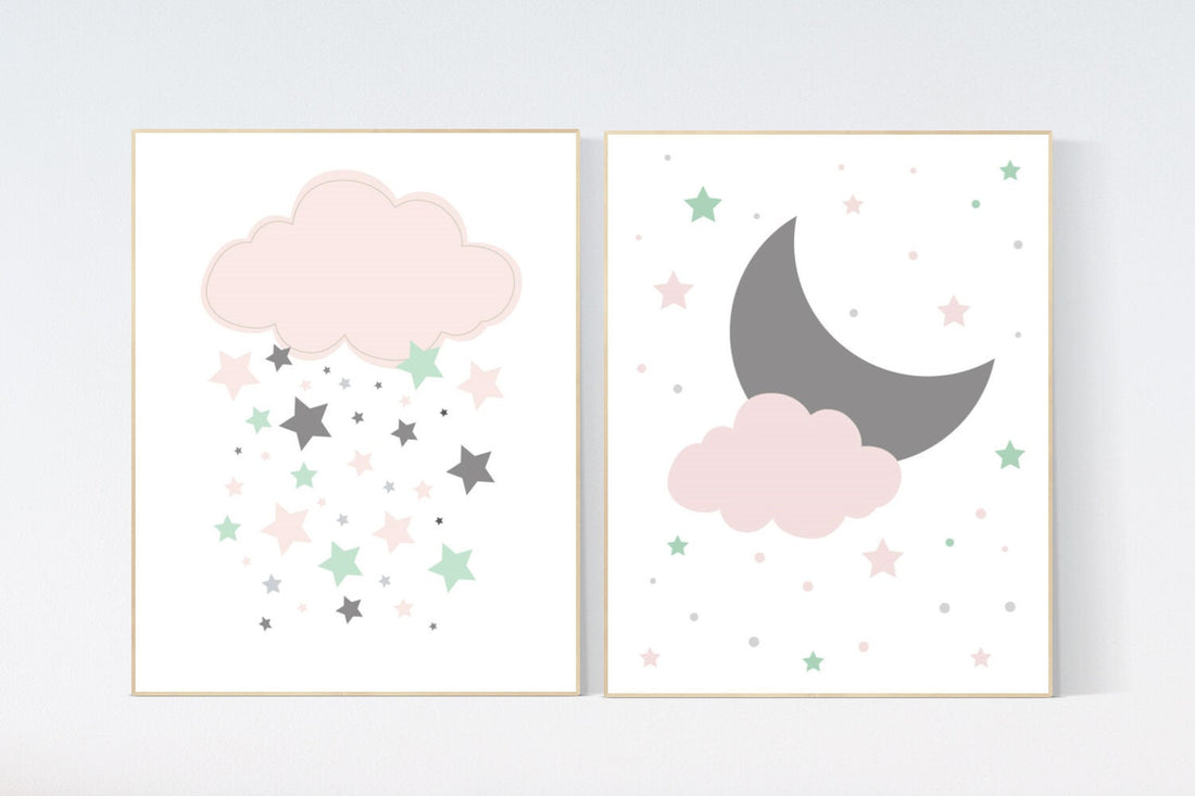 Pink mint nursery decor,  baby girl, coral mint nursery art, baby girl nursery decor, girl nursery decor. pink mint , Dream Big little one