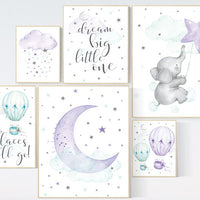 Purple mint nursery wall art, Nursery decor girl purple, purple nursery, lilac nursery print, lavender, purple teal, baby girl nursery, aqua