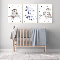 Nursery decor boy owls, navy nursery, nursery wall art boy, owl print nursery, owl print baby, baby nursery decor, navy blue nursery art
