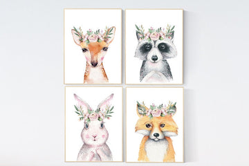 Nursery decor woodland animal, nursery decor girl woodland, nursery decor animals, nursery decor boy woodland, nursery wall art animals
