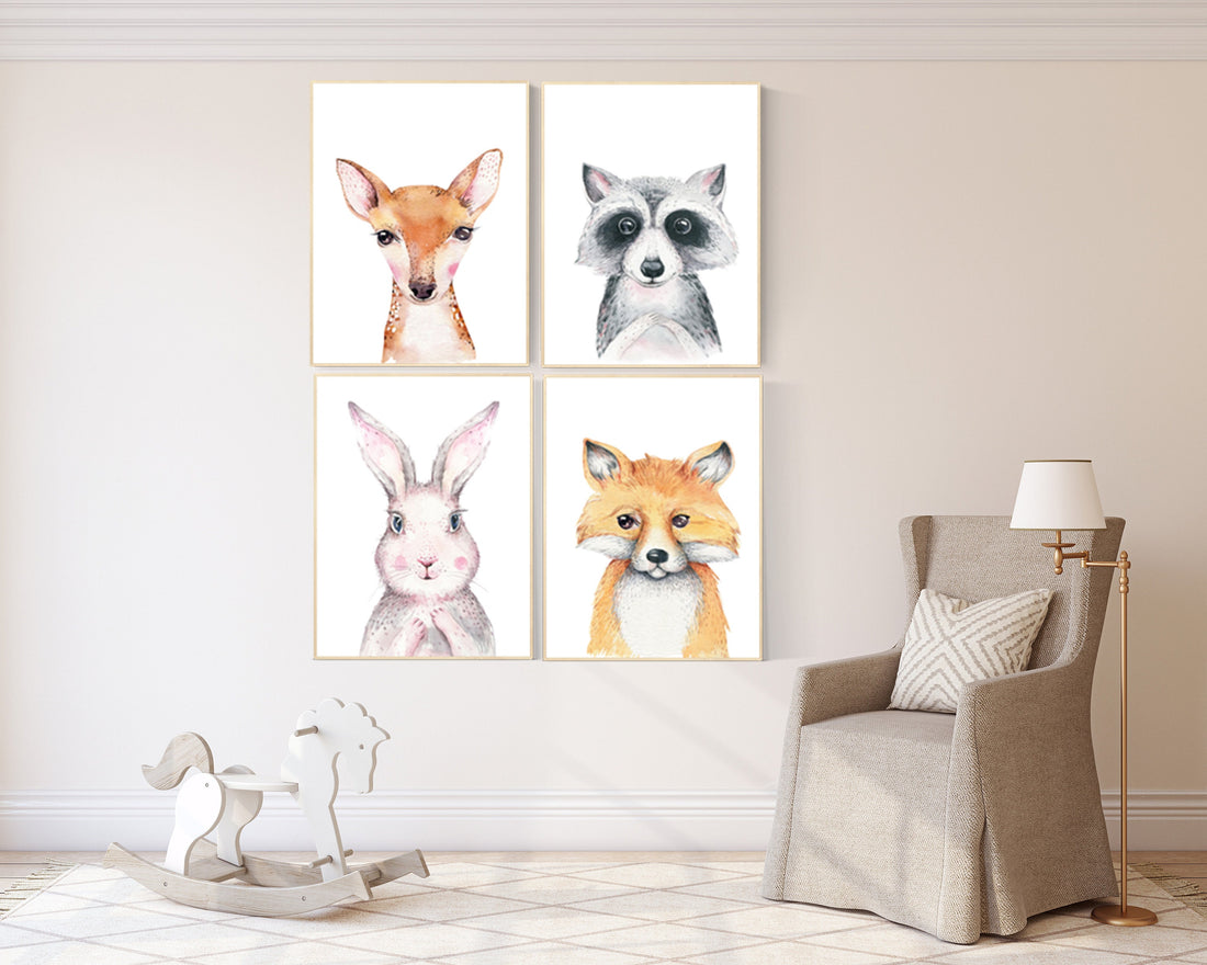 Woodland nursery decor, Baby Animal Nursery Art, Woodland Nursery Decor, Nursery Art, Nursery Prints Nursery Wall Art Woodland Animal Prints