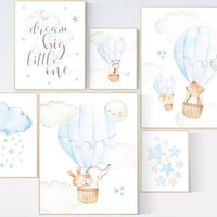 Hot air balloon nursery, nursery wall art boy, You are our greatest adventure, moon and stars, Nursery decor boy neutral, travel nursery art