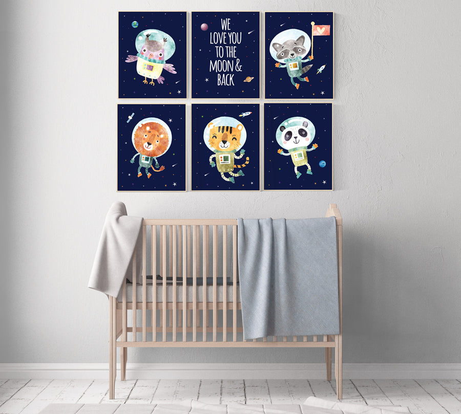 Nursery decor boy space, nursery prints Space,  Space themed nursery, we love you to the moon and back, outer space nursery, space nursery