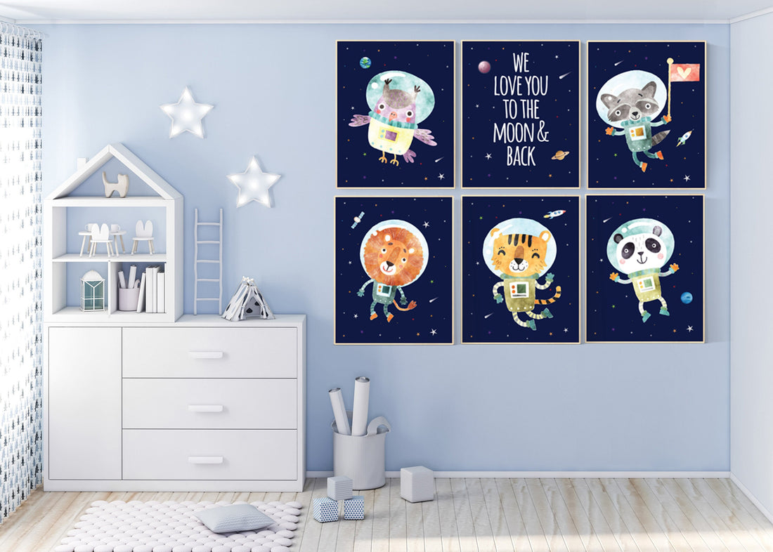 Nursery decor boy space, nursery prints Space,  Space themed nursery, we love you to the moon and back, outer space nursery, space nursery